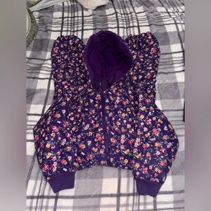 Lands' End Kids Floral Purple snow suit